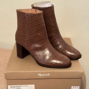 Madewell Croc Embossed Leather Boots